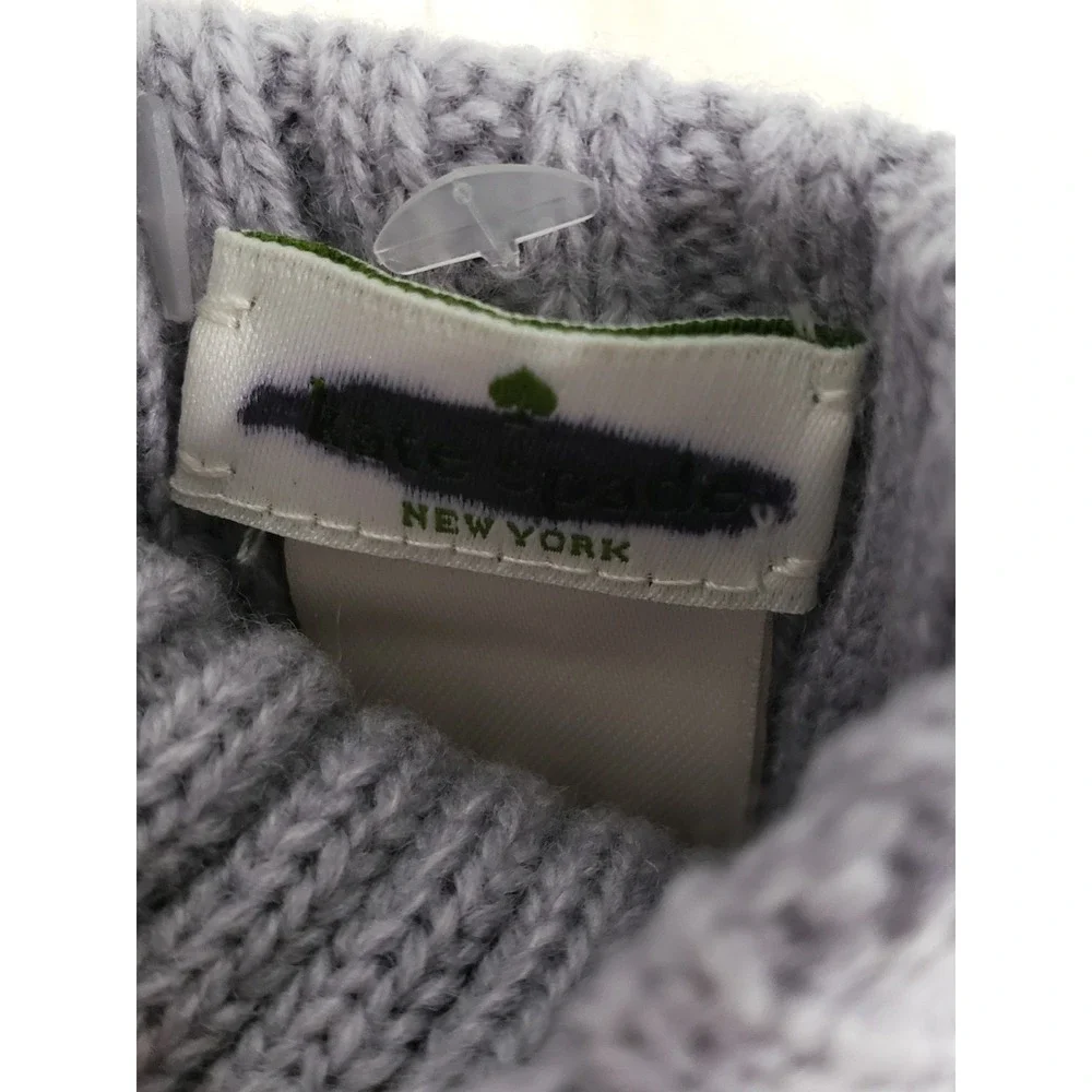 KATE SPADE NEW YORK WHIMSICAL OWL MITTENS‎ GRAY FAUX FUR GLAM ANIMAL